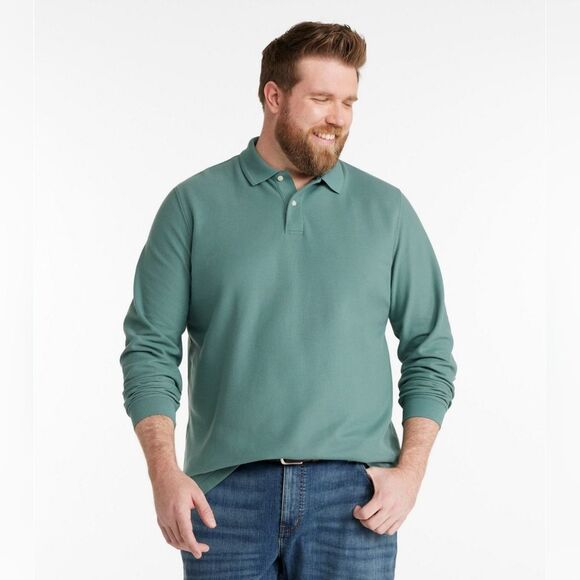 L.L. Bean Mens Long Sleeve Polo Size L - Picture 2 of 8